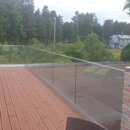 Stikla margas uz terases, Roja.